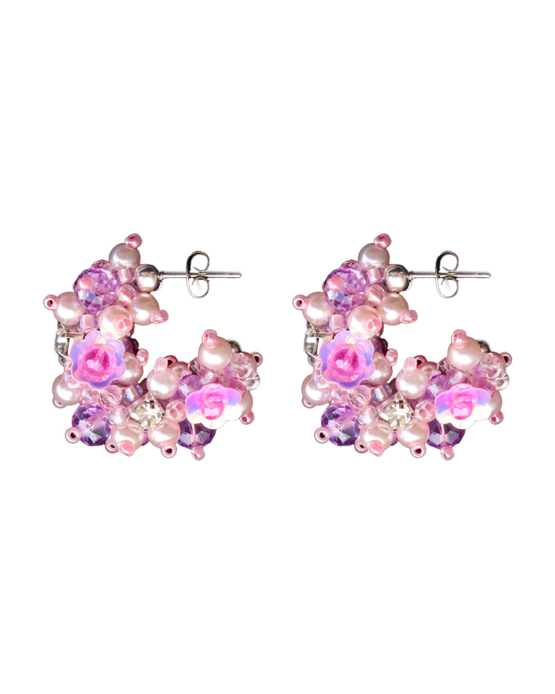 Örhängen Hillii Hoops - Rosa