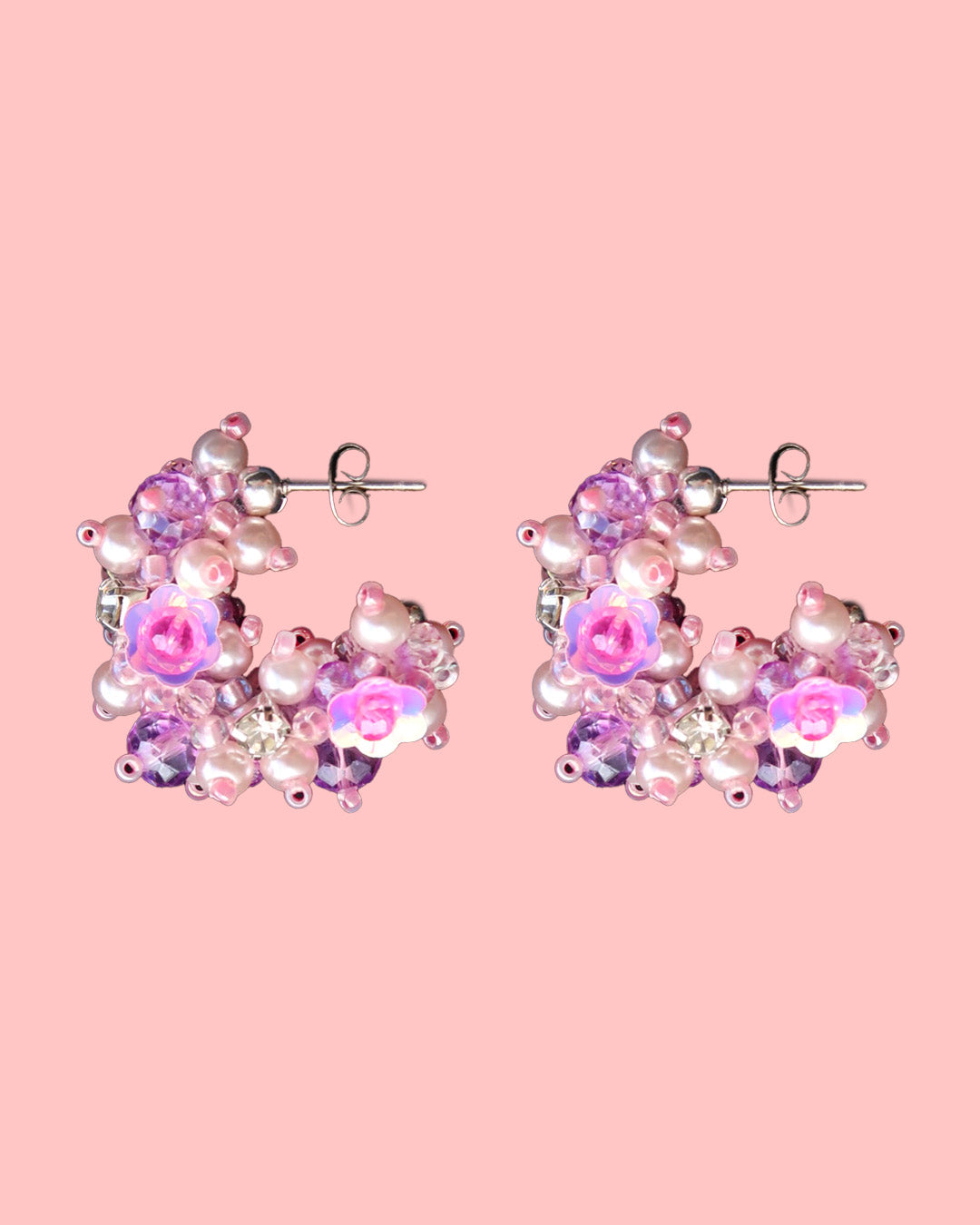 Örhängen Hillii Hoops - Rosa