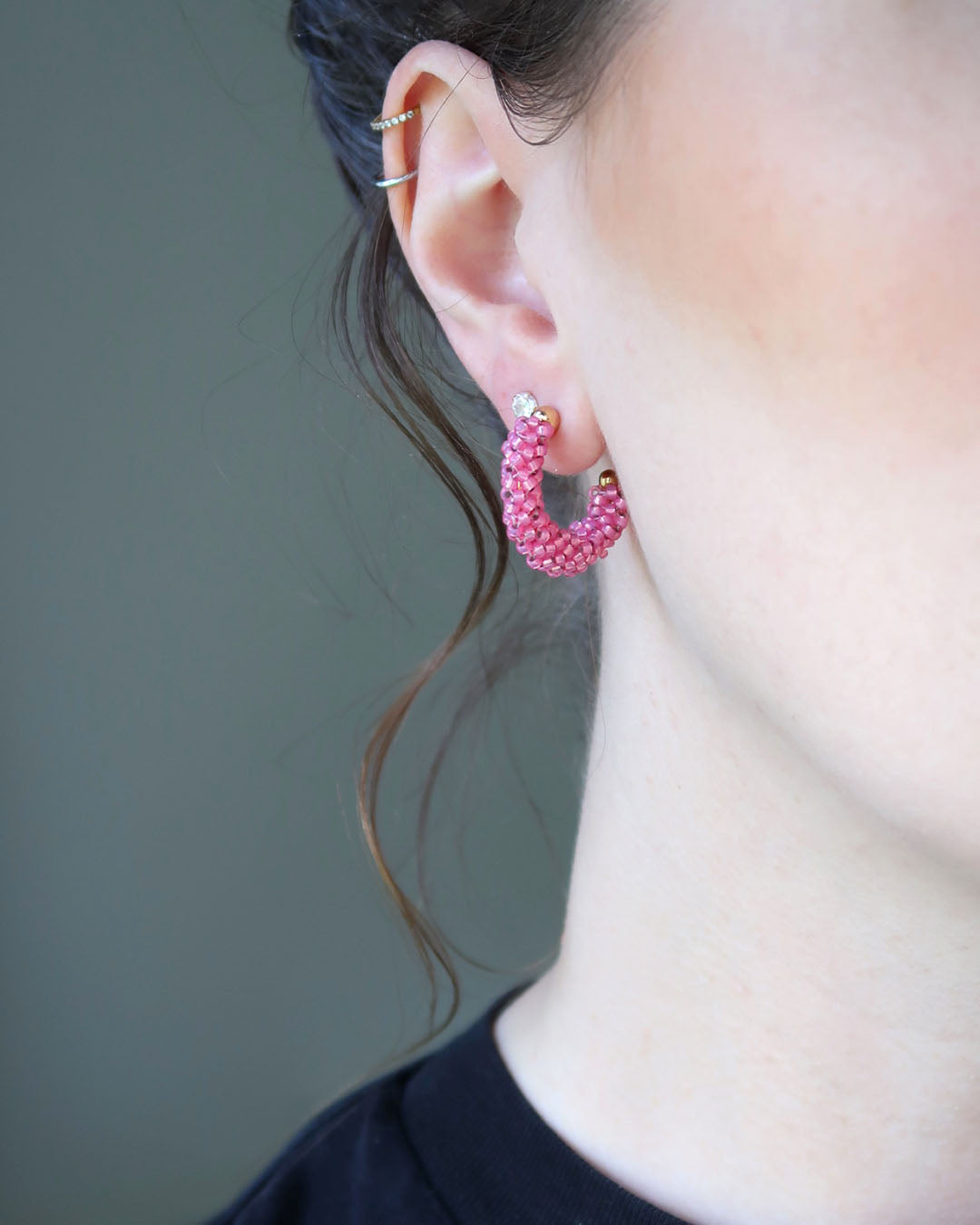 Örhängen Hirta Hoops - Rosa