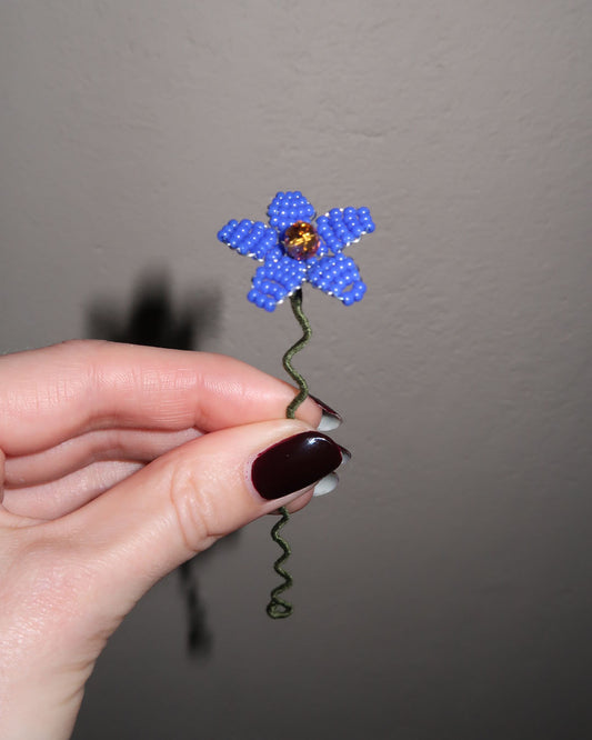 Bokmärke - Blomma - Blå