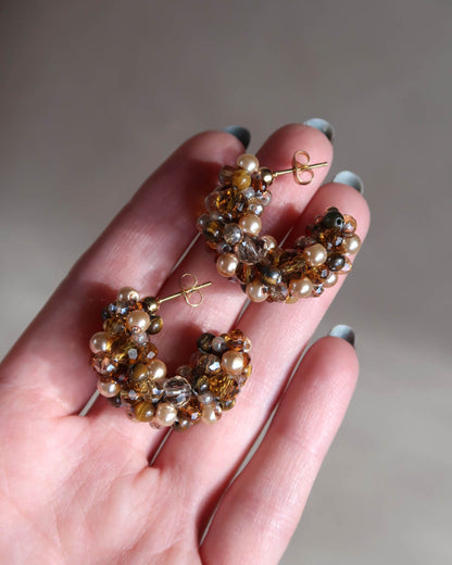 Earrings - Hillii Hoops - Brown