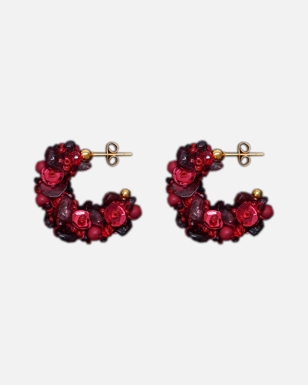 Earrings - Hillii Hoops - Burgundy