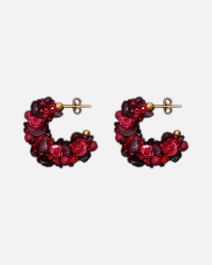 Earrings - Hillii Hoops - Burgundy