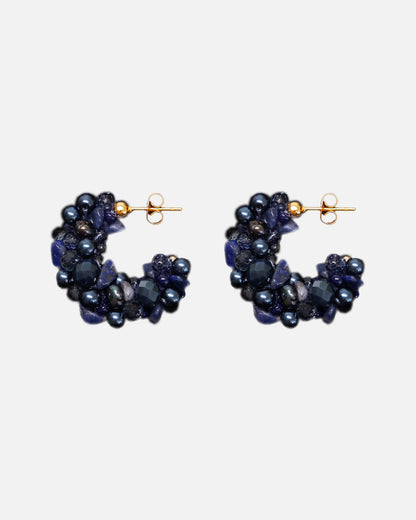 Earrings - Hillii Hoops - Dark Blue