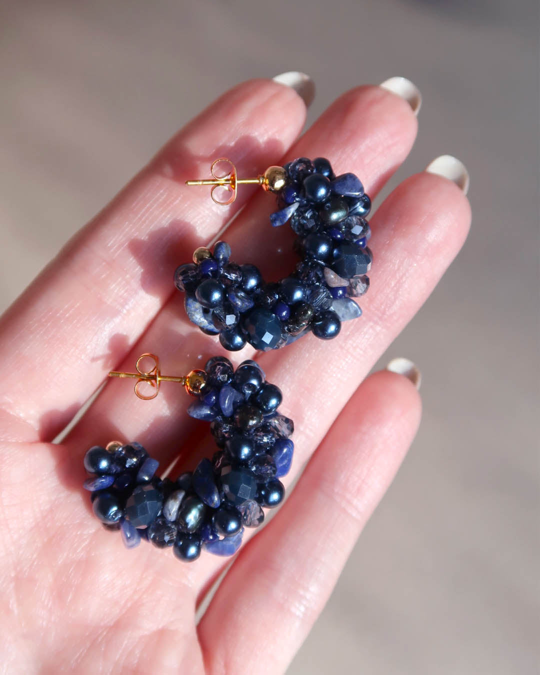 Earrings - Hillii Hoops - Dark Blue
