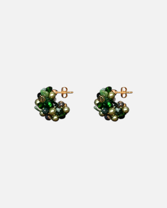 Earrings - Hillii Hoops Mini - Forest Green