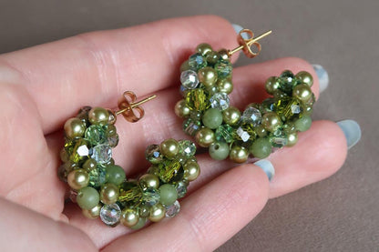 Earrings - Hillii Hoops - Green