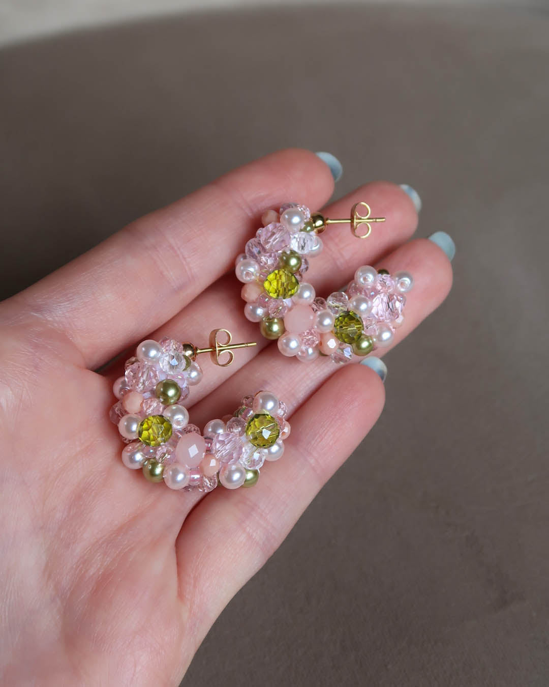 Earrings - Hillii Hoops - Pink, Green