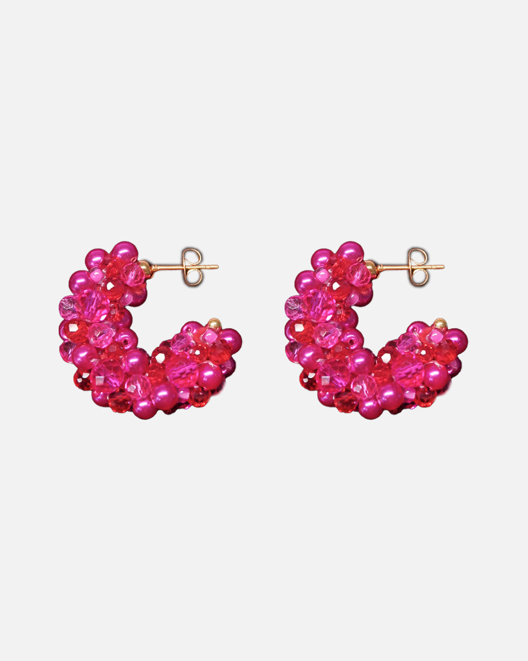 Earrings - Hillii Hoops - Pink, Red