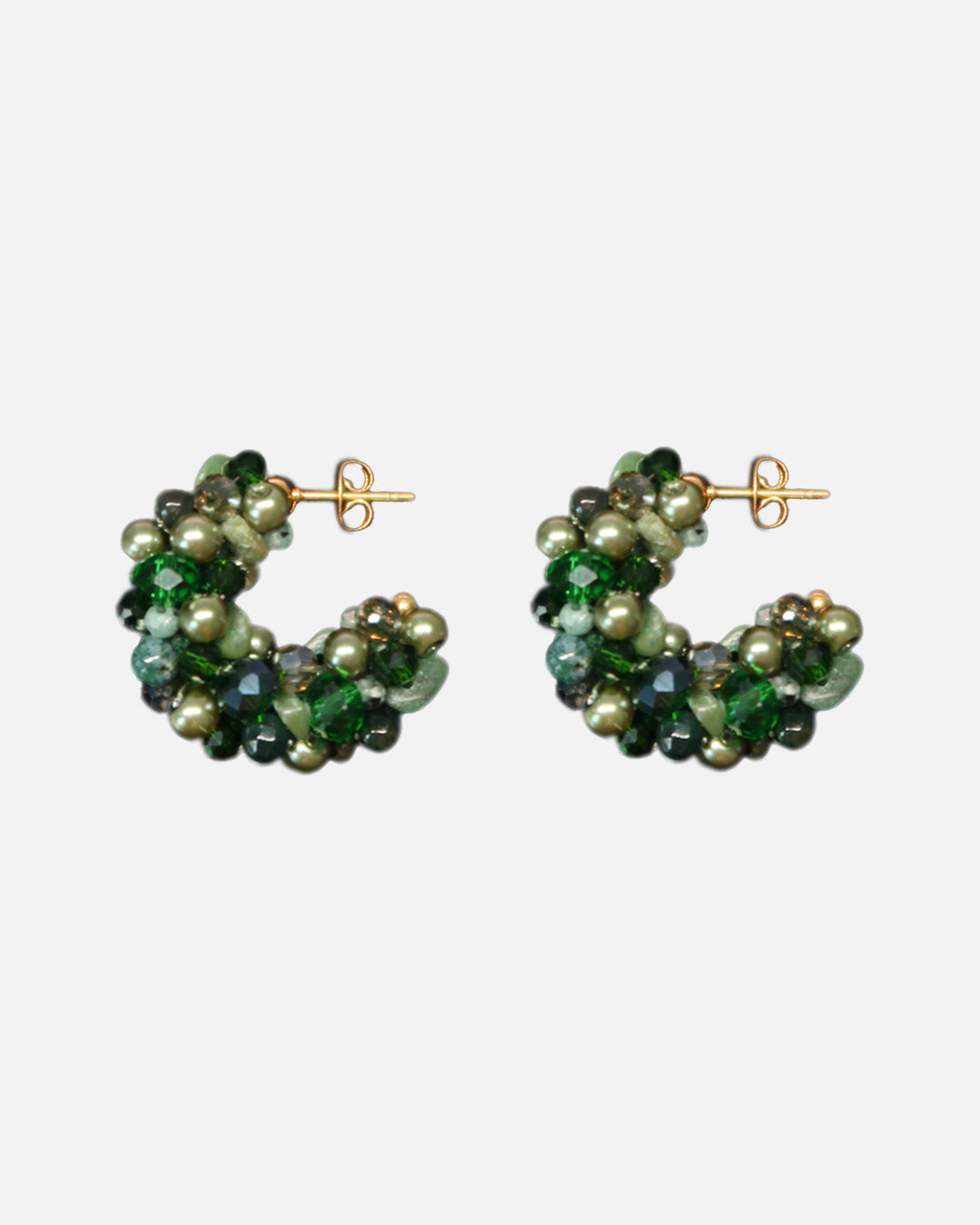 Earrings - Hillii Hoops - Forest Green
