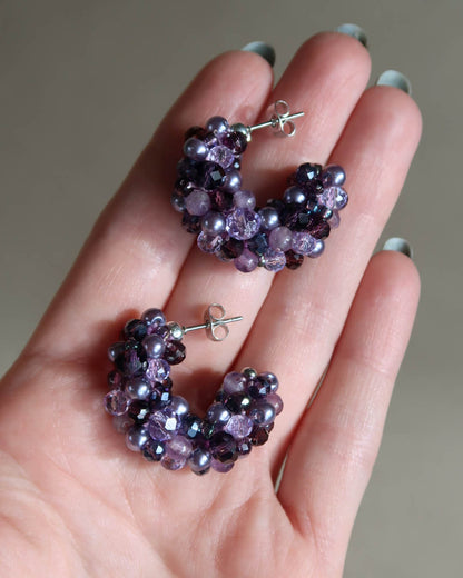 Earrings - Hillii Hoops - Purple
