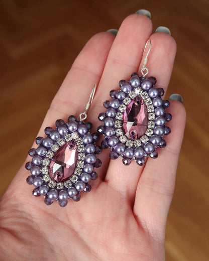 Earrings - Reichei - Dark Purple