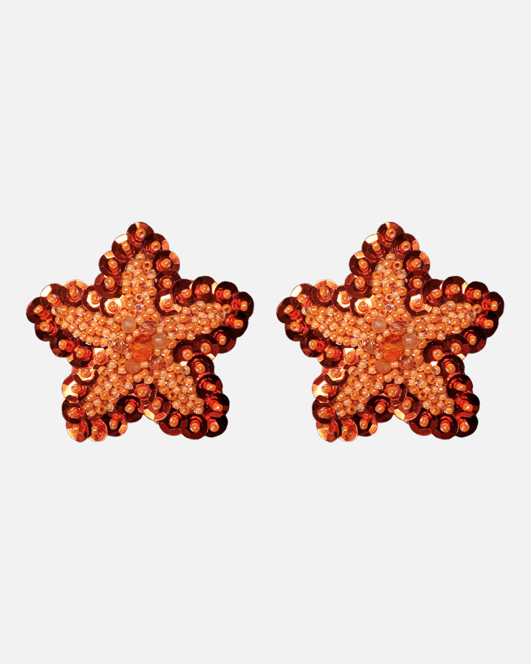 Earrings - Winter Flower - Orange