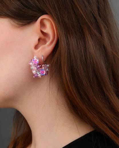 HILLII HOOP EARRINGS - PINK