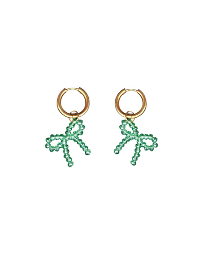 MIRA BOW EARRINGS - GREEN