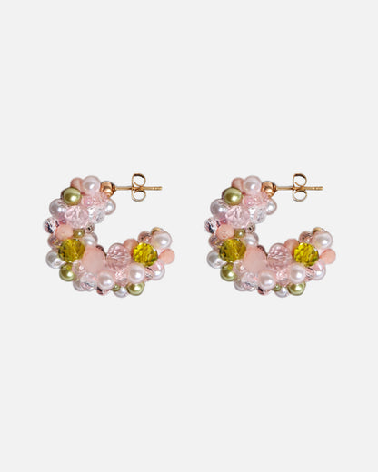 Earrings - Hillii Hoops - Pink, Green
