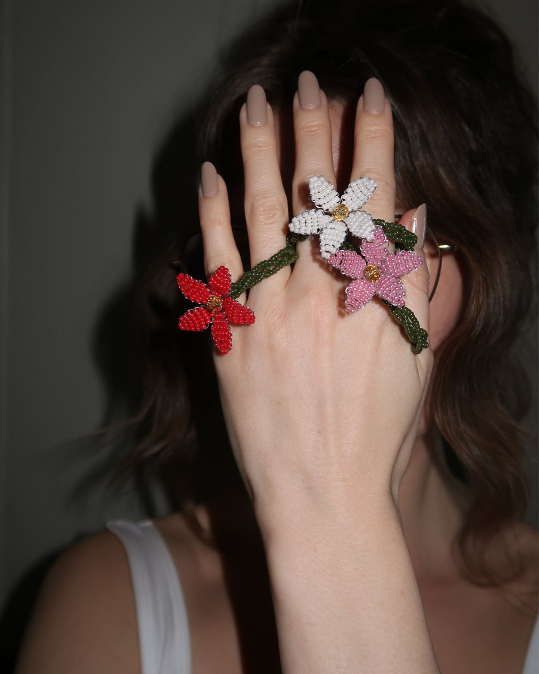 Servettring - Blomma - Rosa