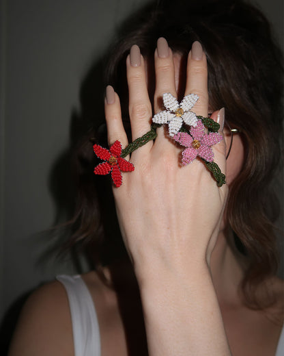 Servettring - Blomma - Rosa